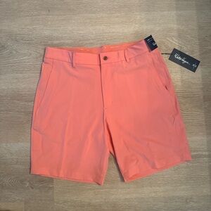 Walter Hagen Men's Performance 11 PureFlex 9" golf shorts in coral sz 34